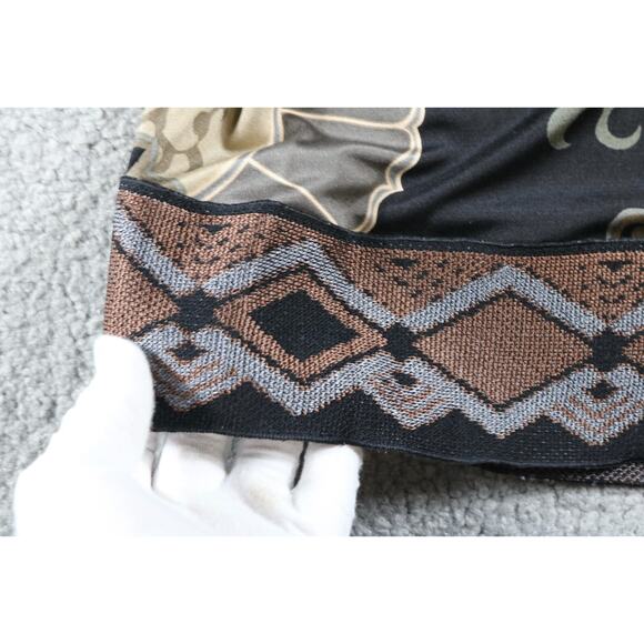 Hale Bob Dress L Floral Silk Multicolor Faux Wrap Knit Trim Pull On - Picture 7 of 7